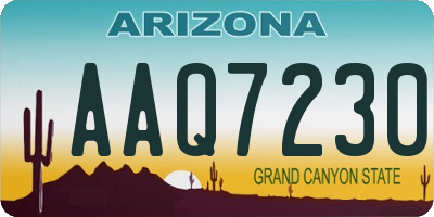 AZ license plate AAQ7230