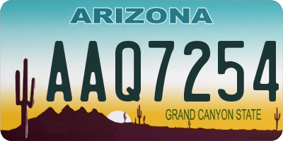 AZ license plate AAQ7254