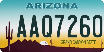 AZ license plate AAQ7260