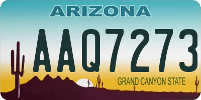 AZ license plate AAQ7273