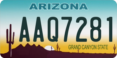 AZ license plate AAQ7281
