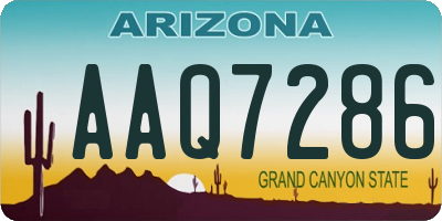 AZ license plate AAQ7286