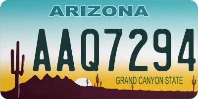 AZ license plate AAQ7294