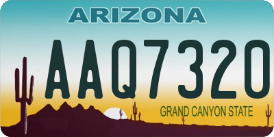 AZ license plate AAQ7320