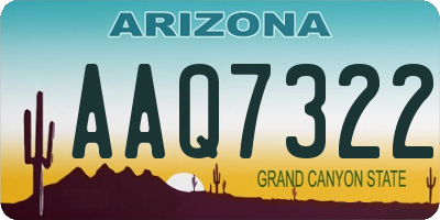 AZ license plate AAQ7322