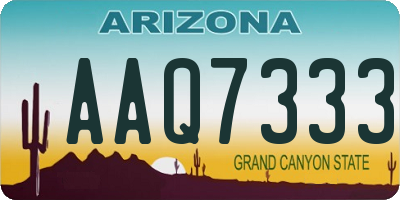 AZ license plate AAQ7333