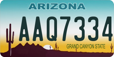 AZ license plate AAQ7334
