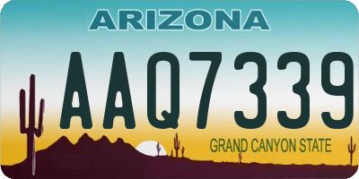 AZ license plate AAQ7339