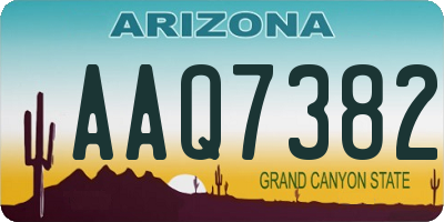 AZ license plate AAQ7382