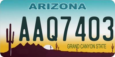AZ license plate AAQ7403