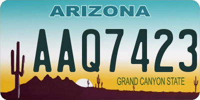 AZ license plate AAQ7423