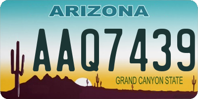 AZ license plate AAQ7439
