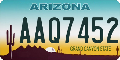 AZ license plate AAQ7452