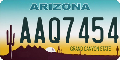 AZ license plate AAQ7454