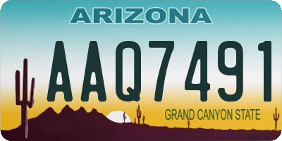 AZ license plate AAQ7491