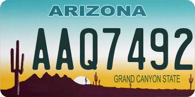AZ license plate AAQ7492