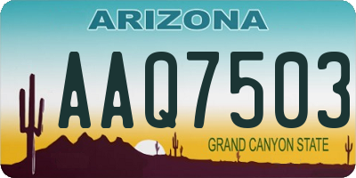 AZ license plate AAQ7503