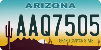 AZ license plate AAQ7505
