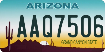 AZ license plate AAQ7506