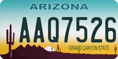 AZ license plate AAQ7526