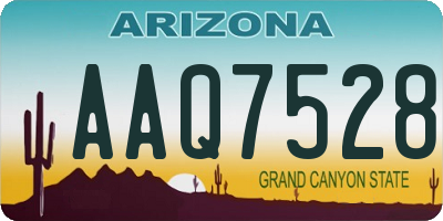 AZ license plate AAQ7528