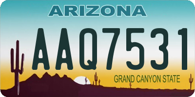 AZ license plate AAQ7531
