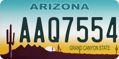 AZ license plate AAQ7554
