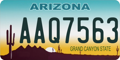 AZ license plate AAQ7563