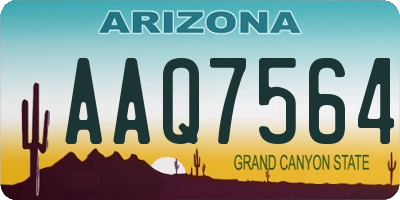 AZ license plate AAQ7564