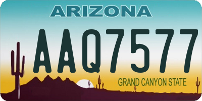 AZ license plate AAQ7577