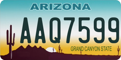 AZ license plate AAQ7599