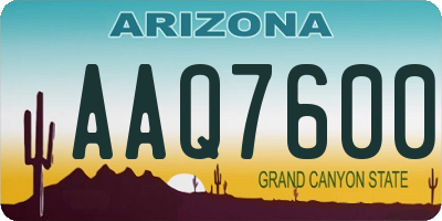 AZ license plate AAQ7600
