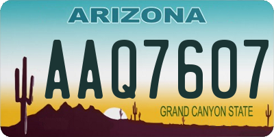 AZ license plate AAQ7607