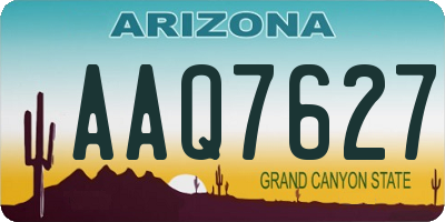 AZ license plate AAQ7627