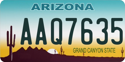 AZ license plate AAQ7635