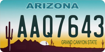 AZ license plate AAQ7643
