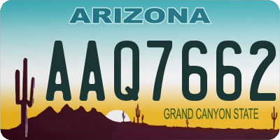 AZ license plate AAQ7662