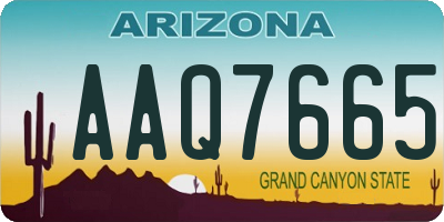 AZ license plate AAQ7665