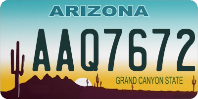 AZ license plate AAQ7672