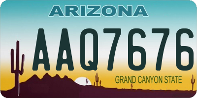 AZ license plate AAQ7676