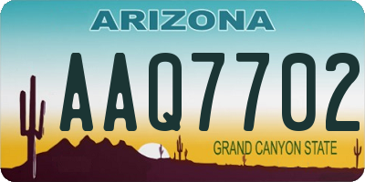 AZ license plate AAQ7702