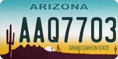 AZ license plate AAQ7703