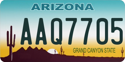 AZ license plate AAQ7705