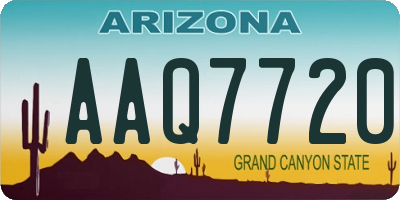 AZ license plate AAQ7720