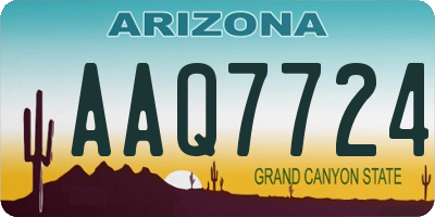 AZ license plate AAQ7724