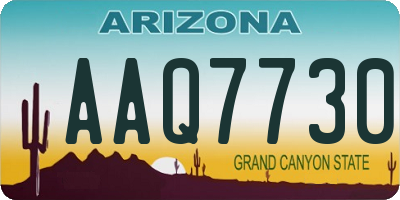 AZ license plate AAQ7730