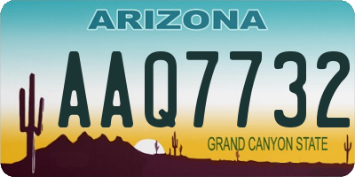 AZ license plate AAQ7732