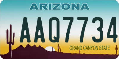AZ license plate AAQ7734
