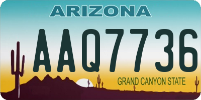 AZ license plate AAQ7736