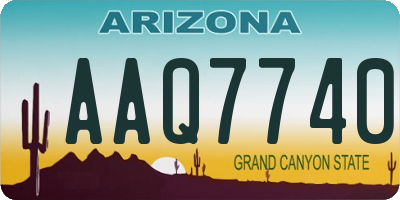 AZ license plate AAQ7740